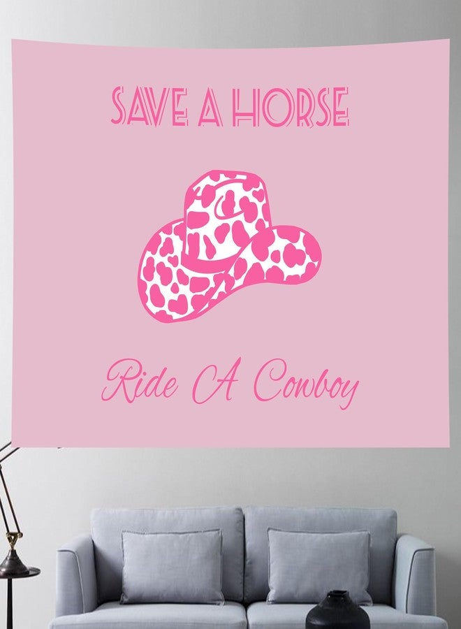 TUGCAY Save A Horse Ride A Cowboy Tapestry Pink Tapestry Funny Western Cowgirl Hat Tapestries Wall Hanging for Teen Girl Women Bedroom College Dorm Living Room Aesthetic Decoration(39.4x59.1 Inch) - Image 2